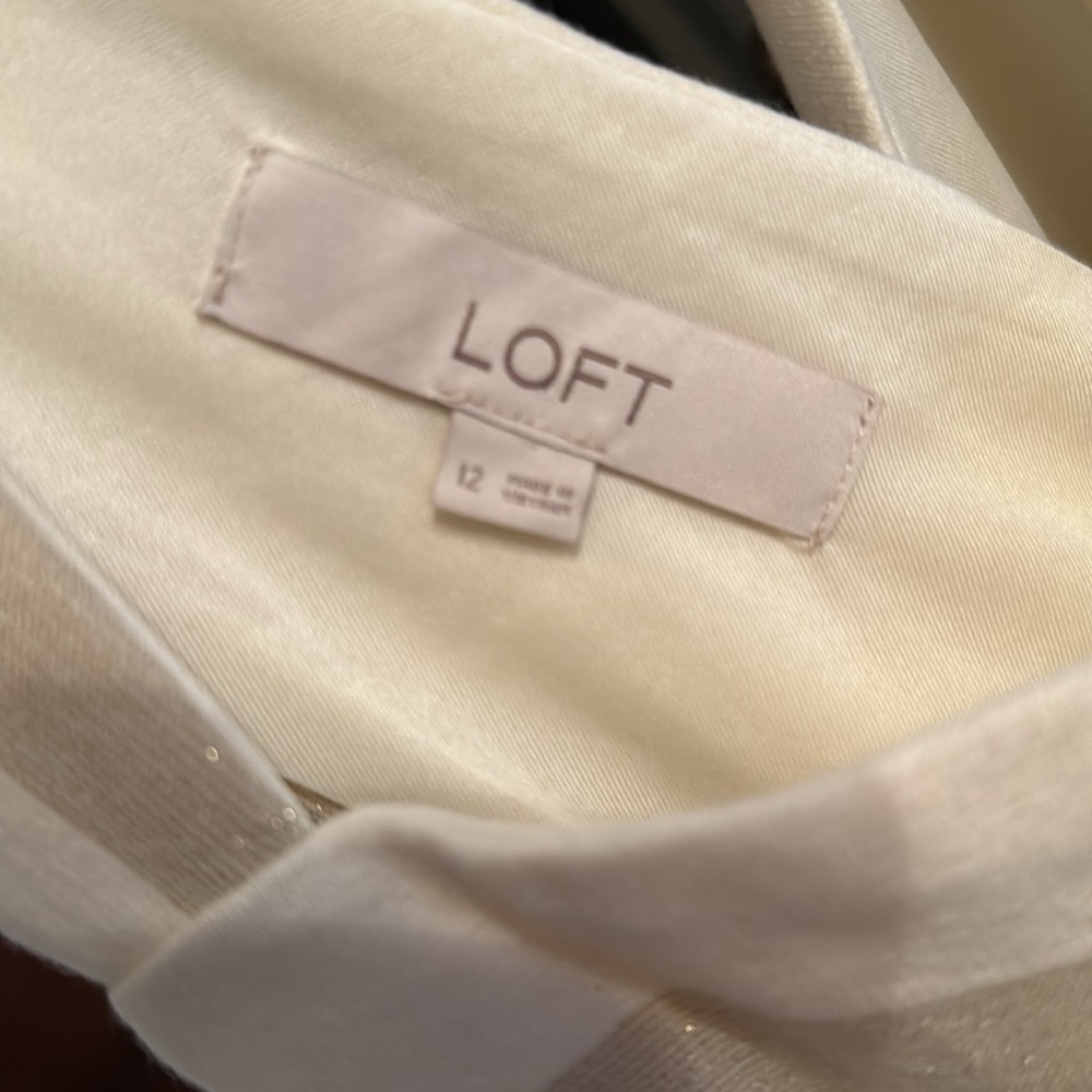 LOFT Shimner Stripe Crossback dress- worn about 3x - Picture 4 of 6